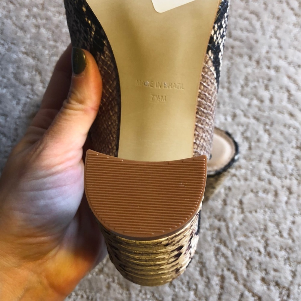 Steve Madden Esmeralda Snake sandal heel shoe gray black shoe size 6.5 - Picture 7 of 8